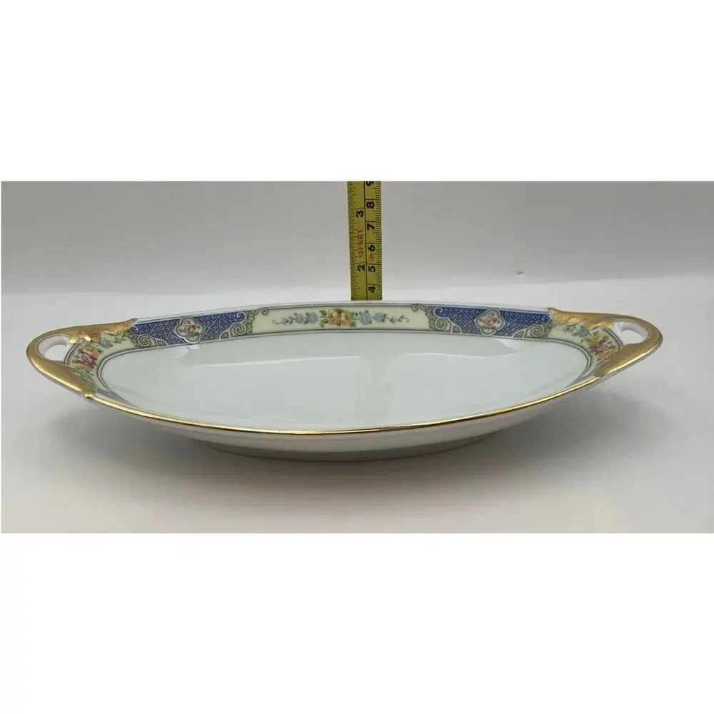 VTG Bohemia Ceramic Works Cecil Pattern Small Oval Au Gratin Dish Czechoslovakia